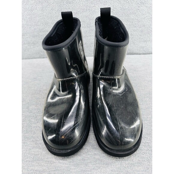 UGG 1113190 - Classic Black Shearling-Lined Waterproof Mini Pull-On Ankle Boot 7 - Picture 4 of 12